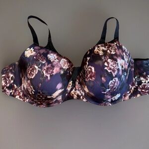 Torrid Curve Plus Size Perfect T Shirt Bra Size 50C Floral Roses Lined Underwire